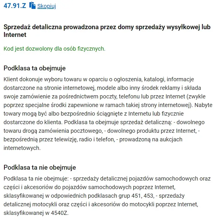 Kod PKD dla sprzedaży internetowej: Uniknij błędów przy rejestracji firmy