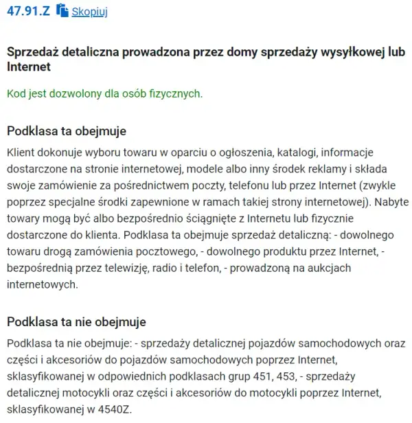 Kod PKD dla sprzedaży internetowej: Uniknij błędów przy rejestracji firmy